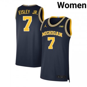 #7 Howard Eisley Jr. Michigan Wolverines Navy Women Jerseys Limited College Basketball 258265-379