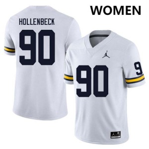#90 Hudson Hollenbeck University of Michigan White Women's Jersey 2025 College Football 756090-140