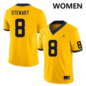 #8 I'Marion Stewart Michigan Yellow Womens Jerseys Official College Football 809677-147