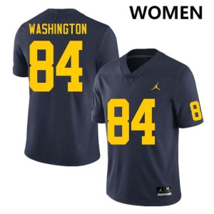 #84 Jacob Washington Michigan Navy Women Jersey 2025-26 College Football 150524-435