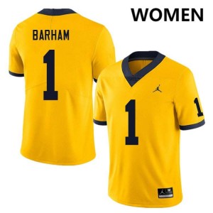 #1 Jaishawn Barham Michigan Yellow Women Jersey 2025-26 College Football 113232-735