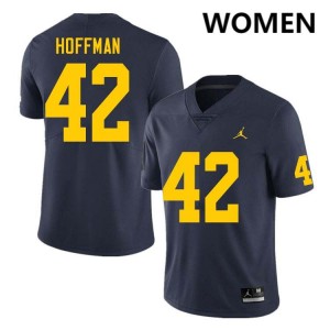 #42 Jalen Hoffman Michigan Wolverines Navy Womens Jerseys Limited College Football 305487-288