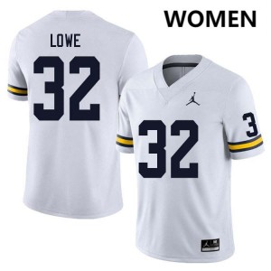 #32 Jeremiah Lowe Wolverines White Women Jerseys Limited College Football 440917-696