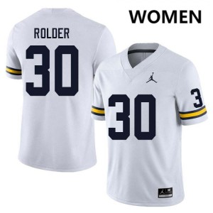 #30 Jimmy Rolder Michigan White Women's Jerseys 2025 College Football 340294-507