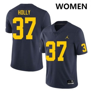 #37 Julius Holly Michigan Navy Womens Jersey Alumni College Football 239015-738
