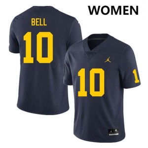 #10 Kendrick Bell Michigan Navy Women Jerseys University College Football 643083-262