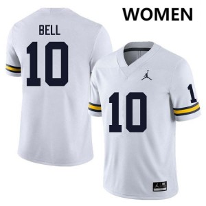#10 Kendrick Bell Michigan White Womens Jersey Player College Football 138184-388