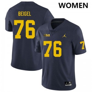 #76 Manuel Beigel Michigan Wolverines Navy Women Jersey 2025-26 College Football 610108-160