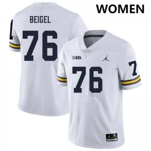 #76 Manuel Beigel Michigan White Womens Jerseys 2025 College Football 653818-954