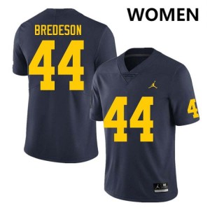 #44 Max Bredeson University of Michigan Navy Women Jerseys High School College Football 302559-693
