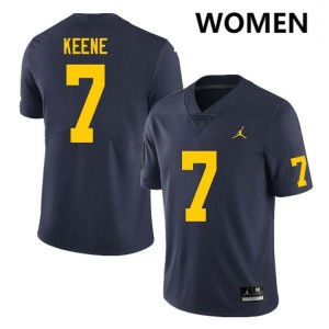 #7 Mikey Keene Michigan Navy Women's Jerseys Stitched College Football 580745-662