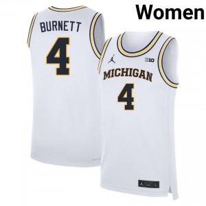 #4 Nimari Burnett Michigan White Women's Jersey Player College Basketball 875268-911