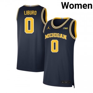 #0 Ricky Liburd Michigan Navy Women's Jersey 2025 College Basketball 584908-467