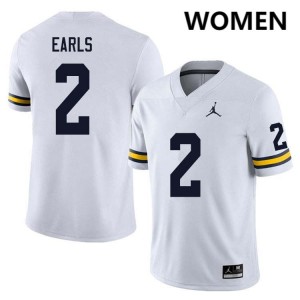 #2 Shamari Earls University of Michigan White Women's Jersey Game College Football 585634-537