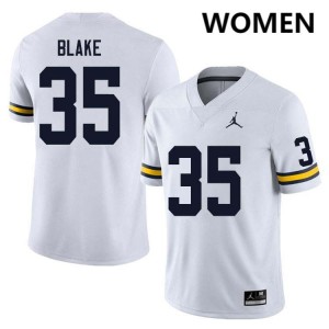 #35 Stuart Blake Wolverines White Women's Jersey Player College Football 325534-790