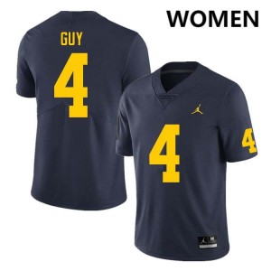 #4 TJ Guy Michigan Navy Womens Jerseys Official College Football 216986-754
