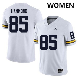 #85 Ted Hammond Michigan Wolverines White Women Jersey 2025 College Football 836367-954