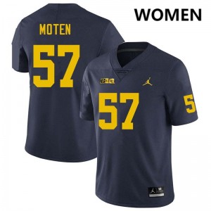 #57 Travis Moten University of Michigan Navy Women Jerseys 2025 College Football 209267-218