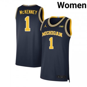 #1 Trey McKenney Michigan Wolverines Navy Women Jerseys Player College Basketball 642363-224