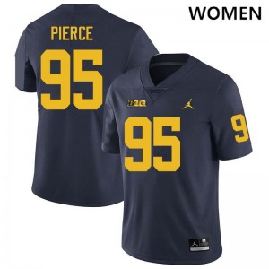 #95 Trey Pierce University of Michigan Navy Womens Jerseys University College Football 231448-267