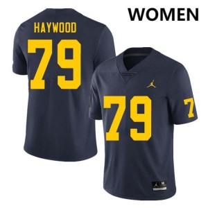 #79 Ty Haywood Michigan Navy Women Jerseys Player College Football 163204-321