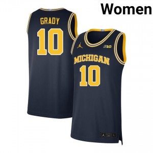 #10 Winters Grady Michigan Navy Womens Jerseys Official College Basketball 566980-738