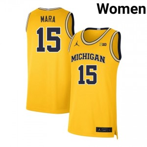 #15 Aday Mara Michigan Maize Womens Jerseys Embroidery College Basketball 289973-924