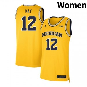 #12 Charlie May Michigan Maize Women Jersey 2025-26 College Basketball 899072-904