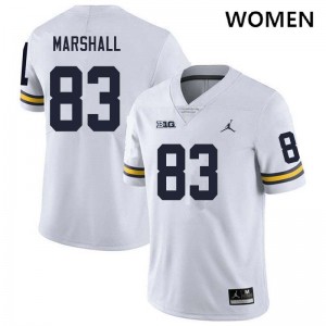 #83 Zack Marshall University of Michigan White Women Jerseys Official College Football 253585-493