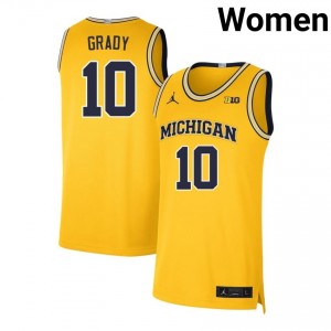 #10 Winters Grady Michigan Maize Women's Jerseys Limited College Basketball 711356-628