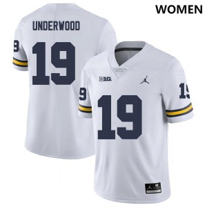 #19 Bryce Underwood Michigan Wolverines White Women's Jerseys Stitched College Football 883457-821