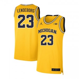 #23 Yaxel Lendeborg University of Michigan Maize Men Jersey Embroidery College Basketball 129625-324
