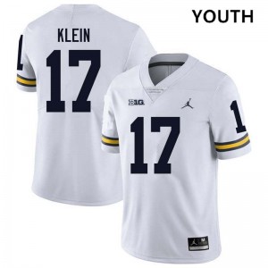 #17 Marlin Klein Michigan Wolverines White Youth Jersey Alumni College Football 544065-365