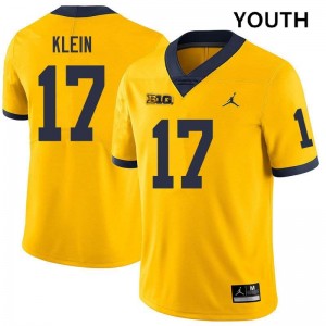 #17 Marlin Klein Michigan Yellow Youth Jersey High School College Football 311991-476