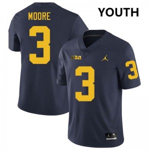 #3 Fredrick Moore Michigan Navy Youth Jerseys NCAA College Football 479436-948