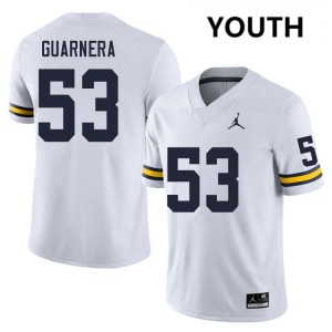 #53 Jake Guarnera Michigan White Youth Jerseys 2025-26 College Football 641277-348