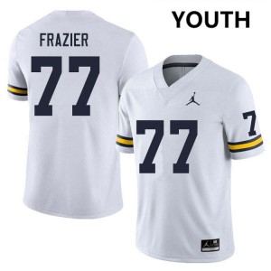 #77 Blake Frazier Michigan White Youth Jerseys Game College Football 130536-715
