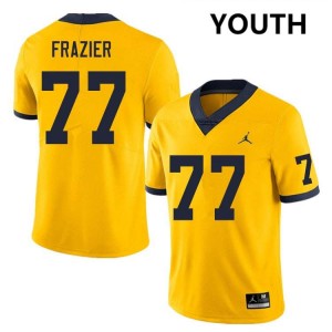 #77 Blake Frazier University of Michigan Yellow Youth Jerseys University College Football 821744-296