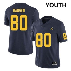 #80 Hogan Hansen Wolverines Navy Youth Jerseys 2025 College Football 486226-163