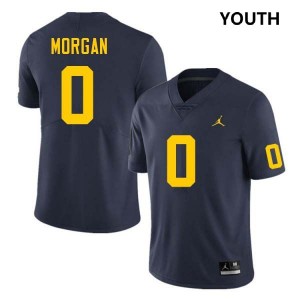 #0 Semaj Morgan University of Michigan Navy Youth Jersey Official College Football 335958-958