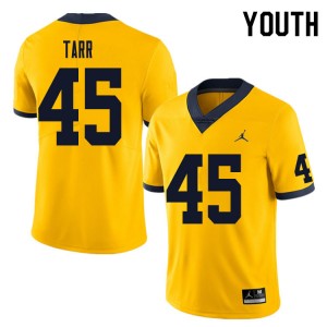 #45 Greg Tarr Michigan Yellow Youth Jerseys NCAA College Football 824227-570