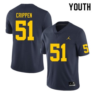 #51 Greg Crippen Michigan Navy Youth Jerseys 2025 College Football 820990-889