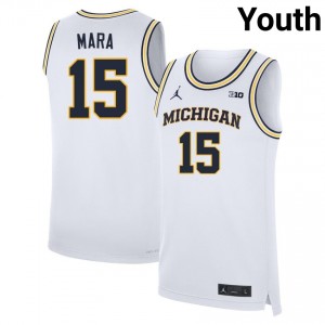 #15 Aday Mara Michigan White Youth Jerseys Stitched College Basketball 664318-342