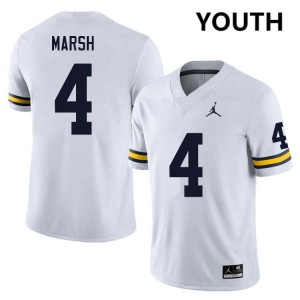 #4 Andrew Marsh Michigan White Youth Jersey Embroidery College Football 690568-482