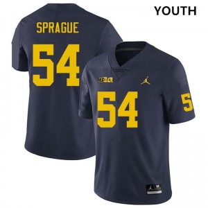 #54 Andrew Sprague Wolverines Navy Youth Jerseys Stitched College Football 120387-440