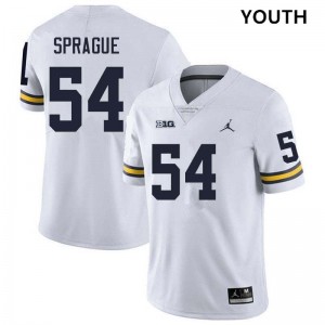 #54 Andrew Sprague Wolverines White Youth Jersey Game College Football 342542-542