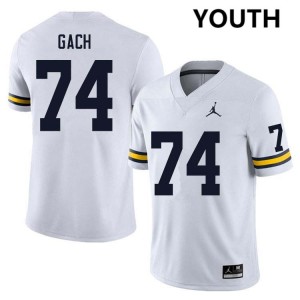 #74 Avery Gach University of Michigan White Youth Jersey High School College Football 935496-621