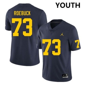 #73 Ben Roebuck Wolverines Navy Youth Jersey Game College Football 155158-344