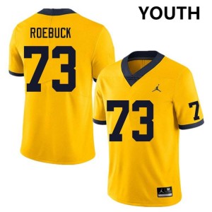 #73 Ben Roebuck Wolverines Yellow Youth Jersey University College Football 345469-964