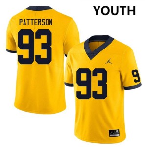 #93 Benny Patterson Michigan Wolverines Yellow Youth Jersey Alumni College Football 346442-868